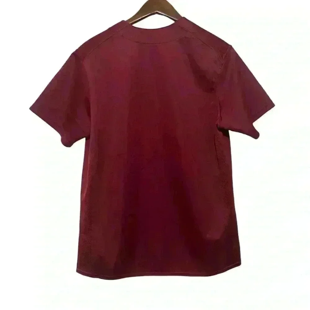 NIKE Youth Maroon BASEBALL BUTTON UP JERSEY SIZE XL  short sleeve